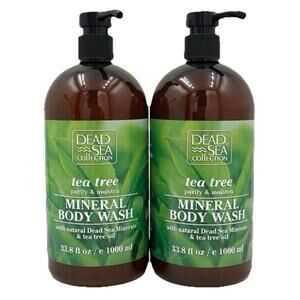 Dead Sea Collection TEA TREE MINERAL BODY WASH 2 Pack BUNDLE 33.8oz each